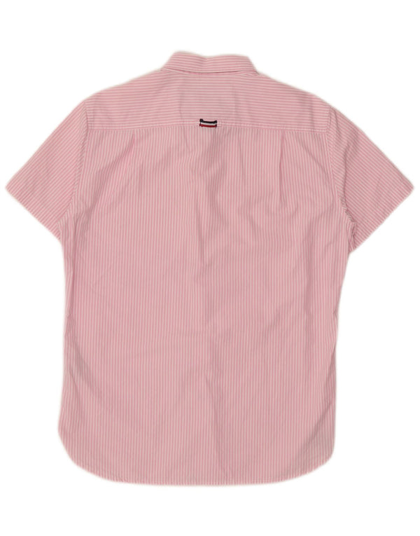 Camicia a maniche corte da uomo Superdry in cotone a righe grandi rosa