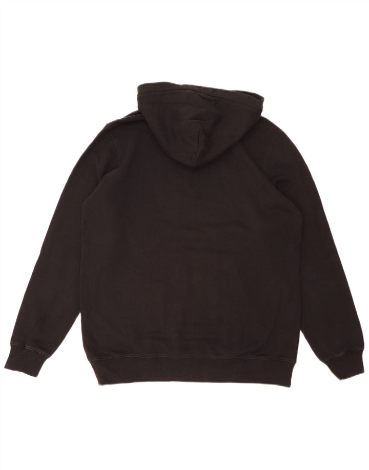 Dondup Felpa con cappuccio grafica da uomo in cotone nero medio