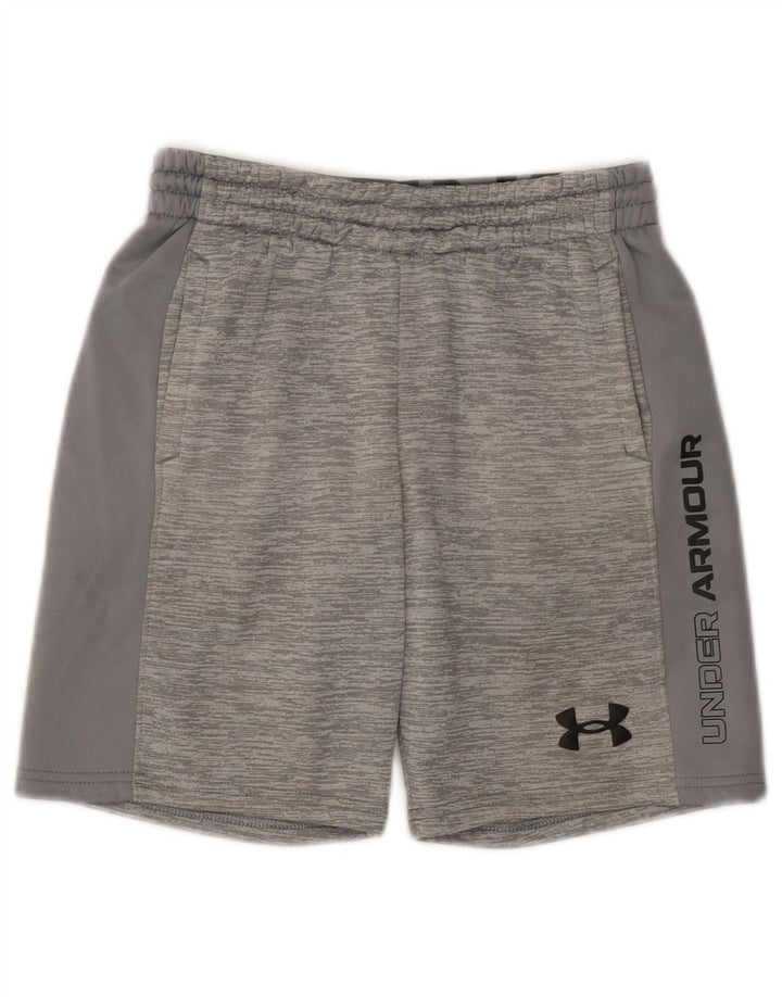 Pantaloncini sportivi con grafica da ragazzo Under Armour 9-10 anni grigio medio chiazzato