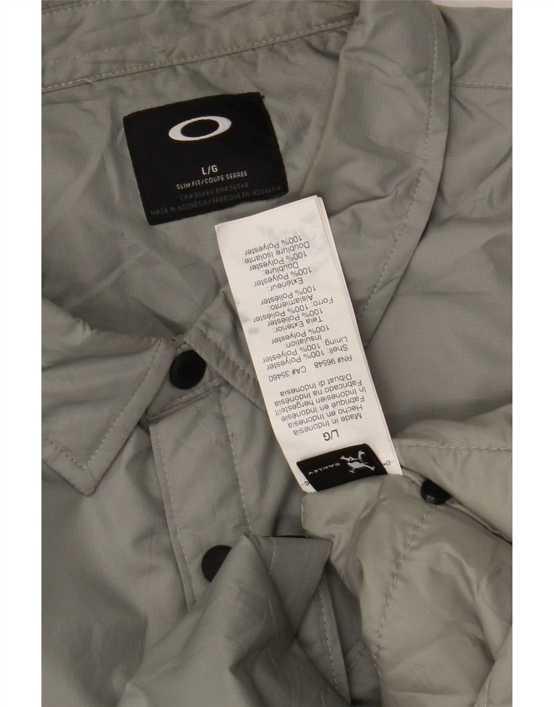 Giubbotto bomber slim fit da uomo Oakley UK 40 Large in poliestere grigio