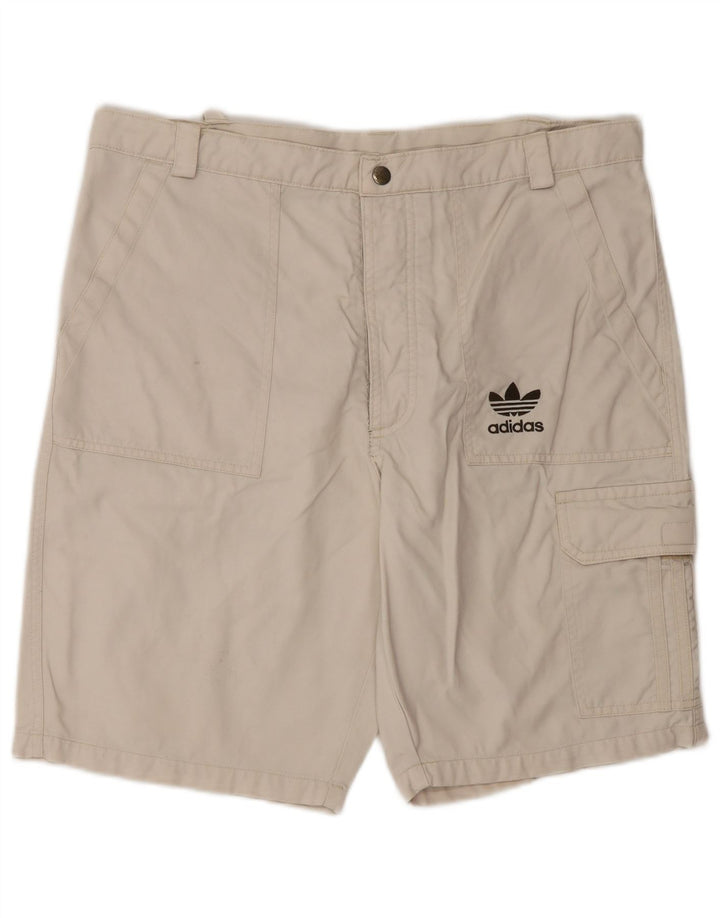Pantaloncini cargo Adidas da uomo medi W32 in cotone beige