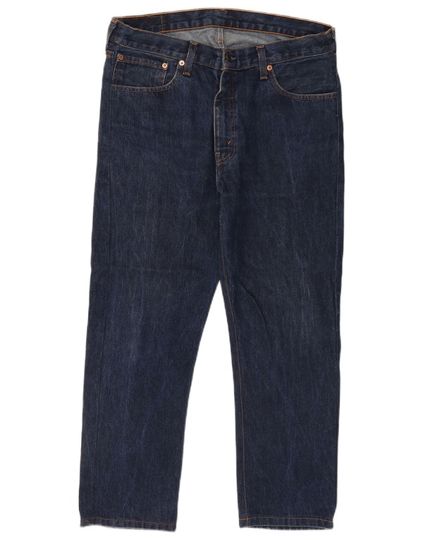 Levi's Uomo 751 Jeans dritti tagliati W36 L25 Blu Navy