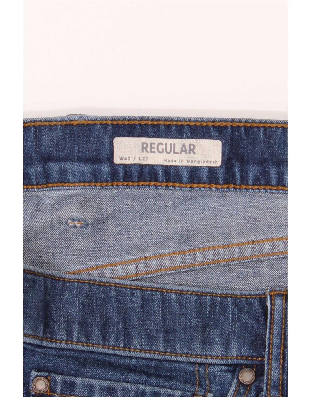 Jeans dritti regolari da uomo Marks & Spencer W42 L27 cotone blu
