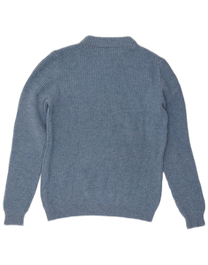 Massimo Dutti Maglione da uomo con collo alto in lana blu medio