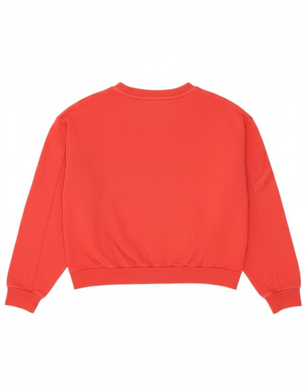 Levi's Donna Crop Oversize Felpa Maglione UK 10 Piccolo Cotone Rosso