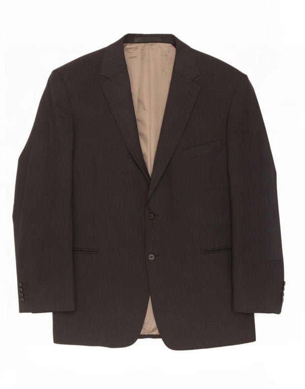 Giacca blazer a 2 bottoni da uomo Marks & Spencer UK 46 XL lana grigia