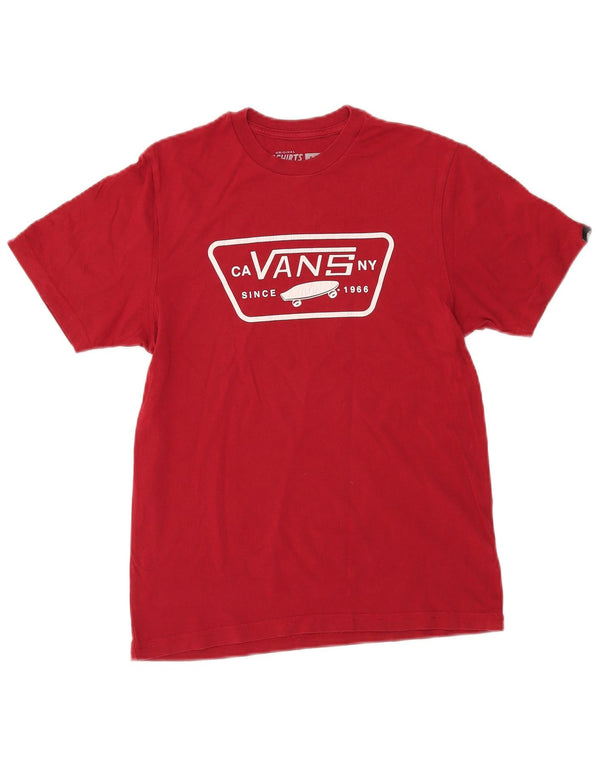 T-shirt grafica da ragazzo Vans Top 11-12 anni grande in cotone rosso