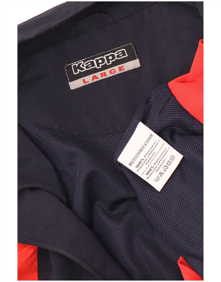 Giacca da tuta da uomo Kappa grande in poliestere color block blu navy
