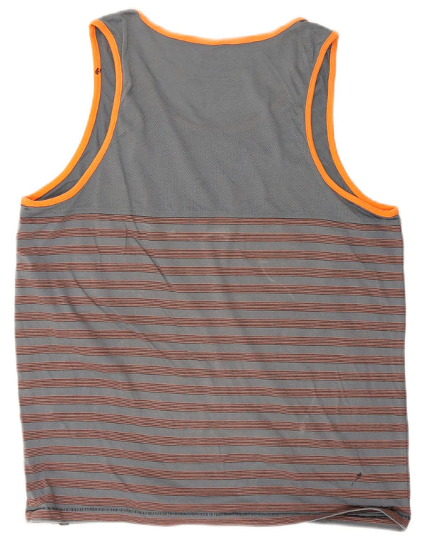 Canotta da uomo Hurley Premium Fit, grande, in cotone a righe grigie