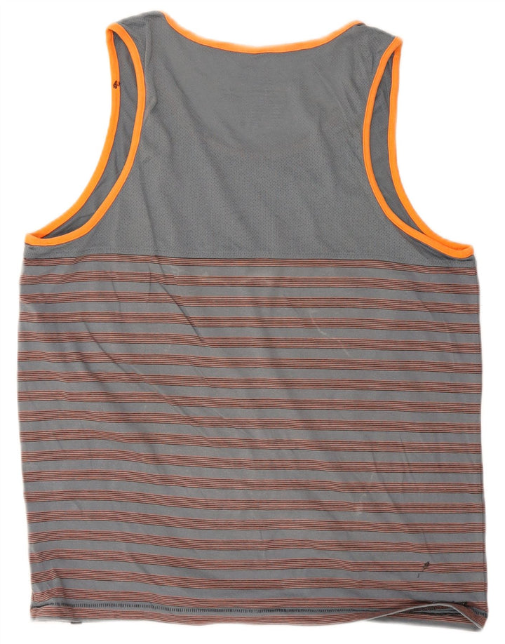 Canotta da uomo Hurley Premium Fit, grande, in cotone a righe grigie