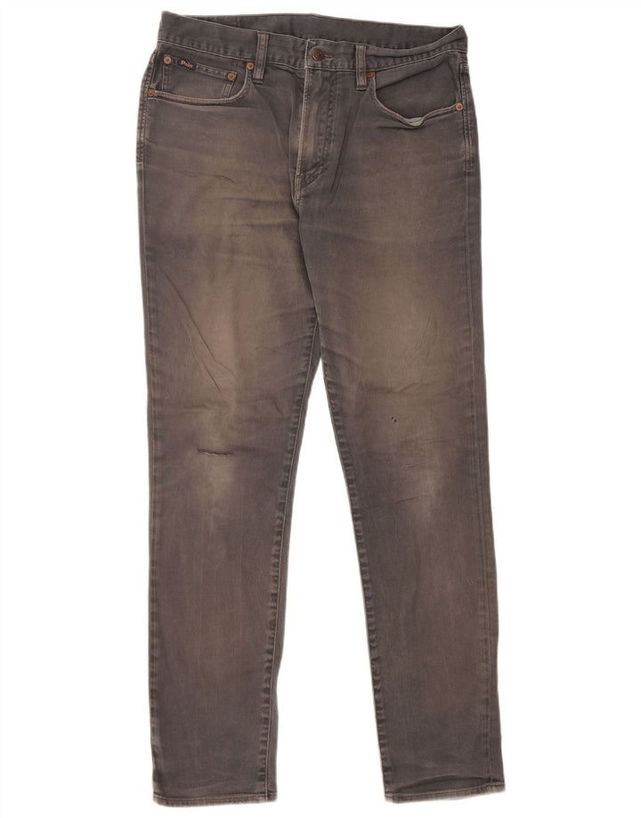 Jeans slim da uomo Ralph Lauren W32 L32 cotone grigio