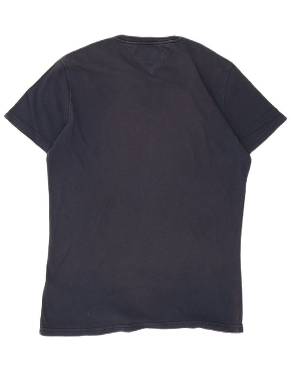 T-shirt grafica da uomo slim fit Tommy Hilfiger Top in cotone blu navy medio