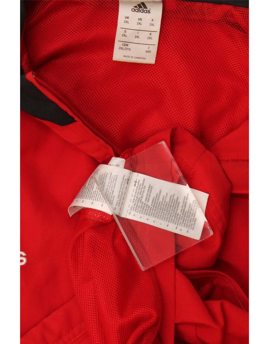 Giacca da tuta da uomo Adidas 2XL Poliestere color block rosso