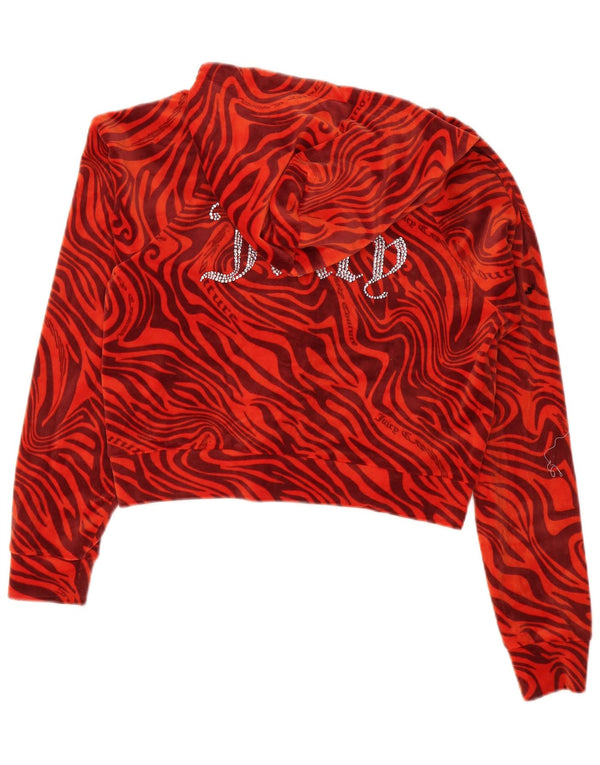 Maglione con cappuccio e zip corto da donna Juicy Couture UK 16 Large Arancione