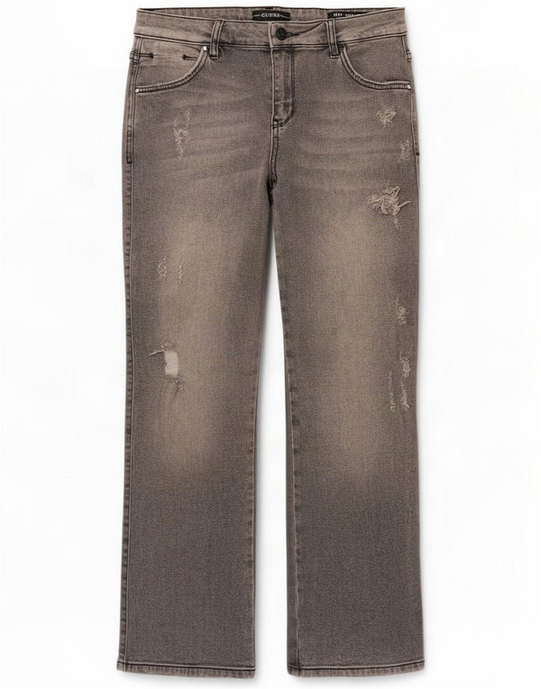 Guess Womens Distressed Curvy Straight Jeans W29 L27 Grey Cotton