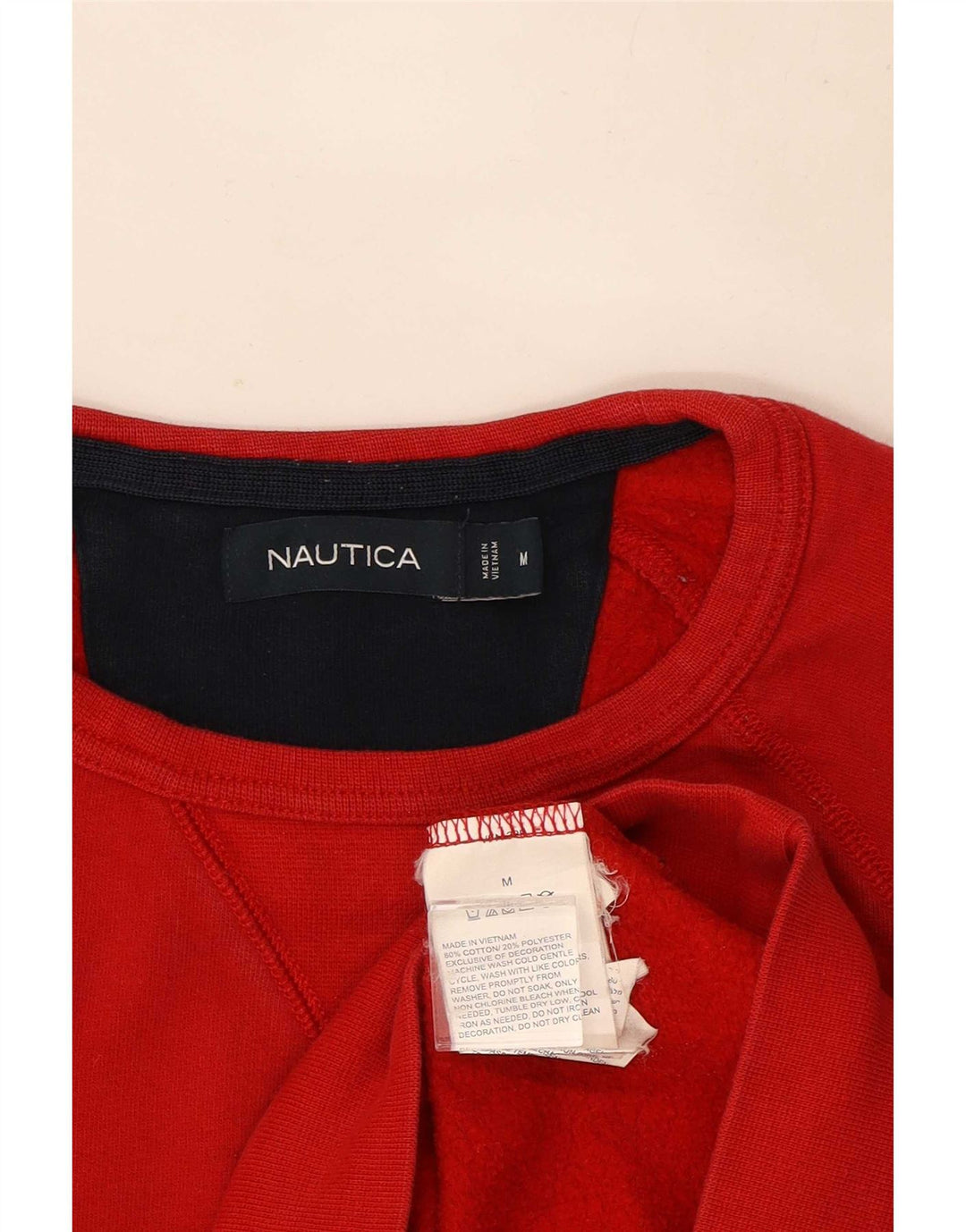 Felpa grafica da uomo Nautica Maglione rosso medio in cotone