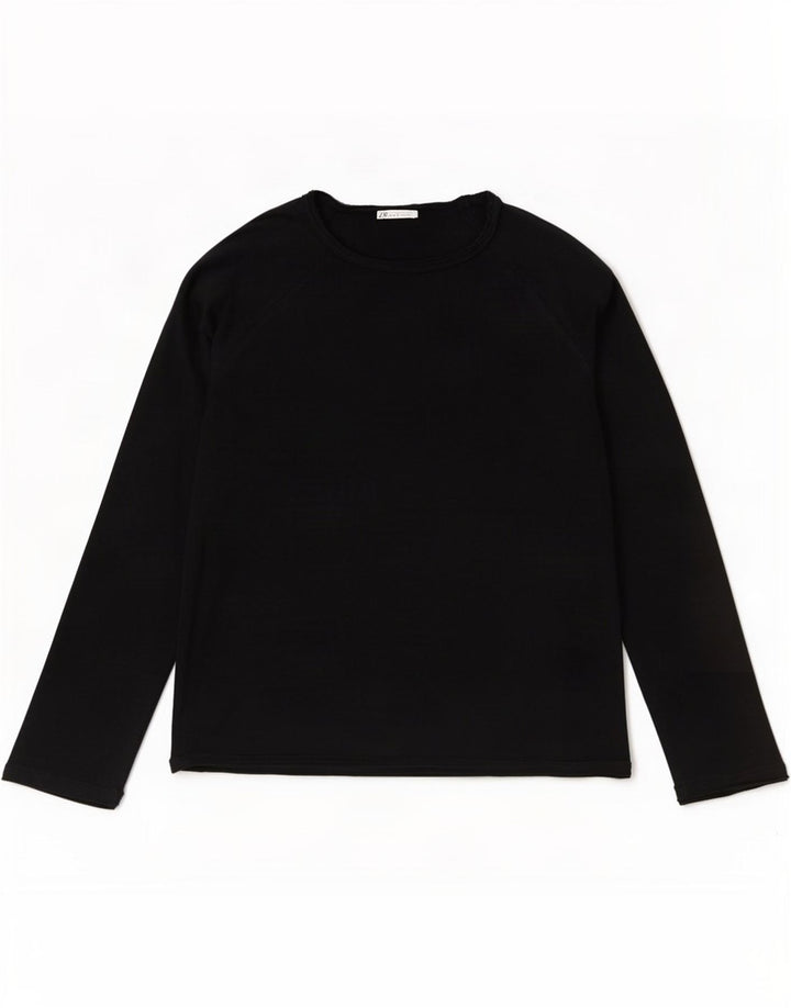 Top Zara da donna a maniche lunghe UK 16 grande nero
