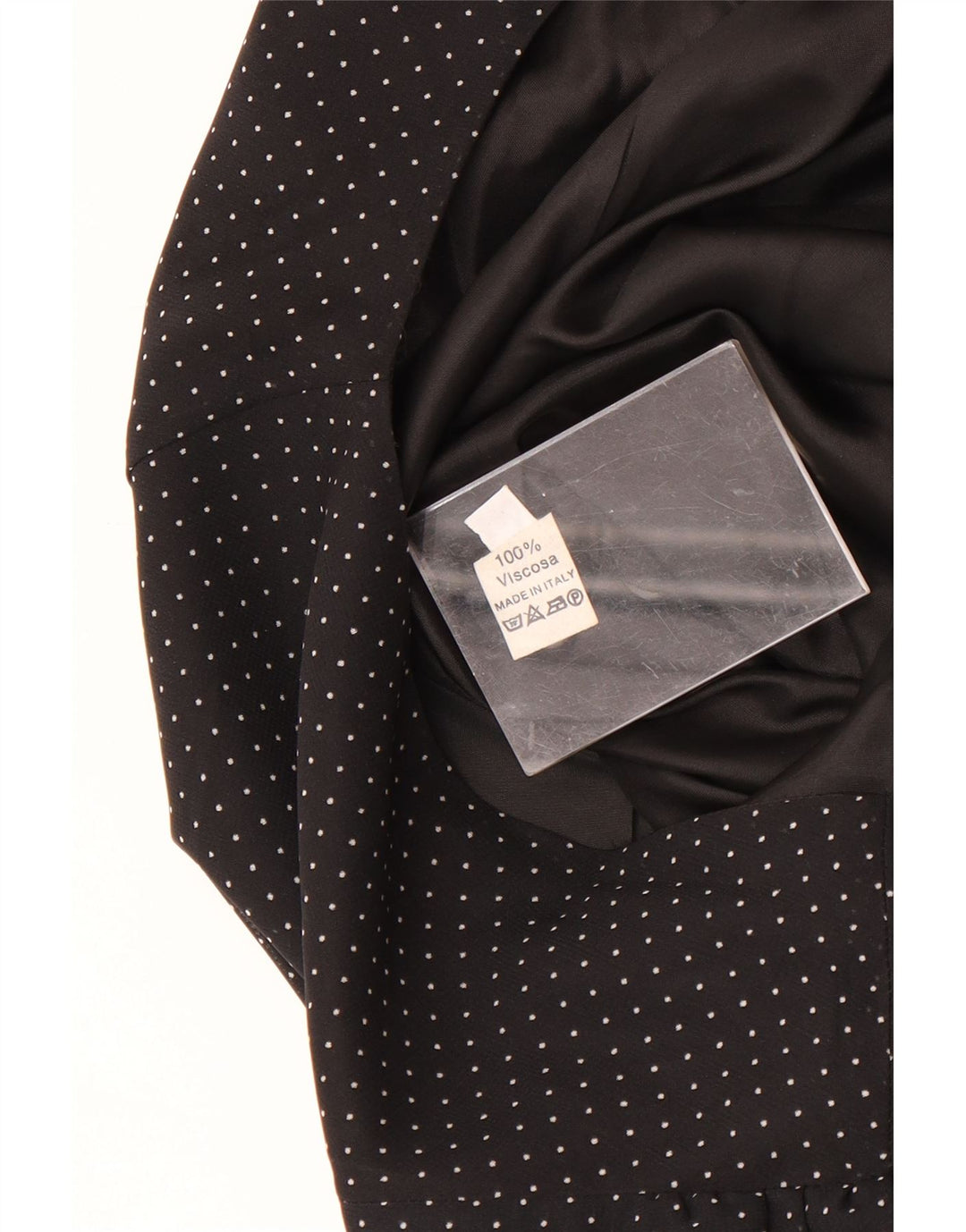 Mini abito a trapezio vintage da donna IT 42 viscosa maculata nera media