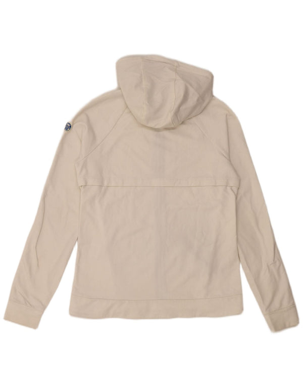 Felpa con cappuccio e zip da uomo NORTH SAILS 2XS cotone bianco