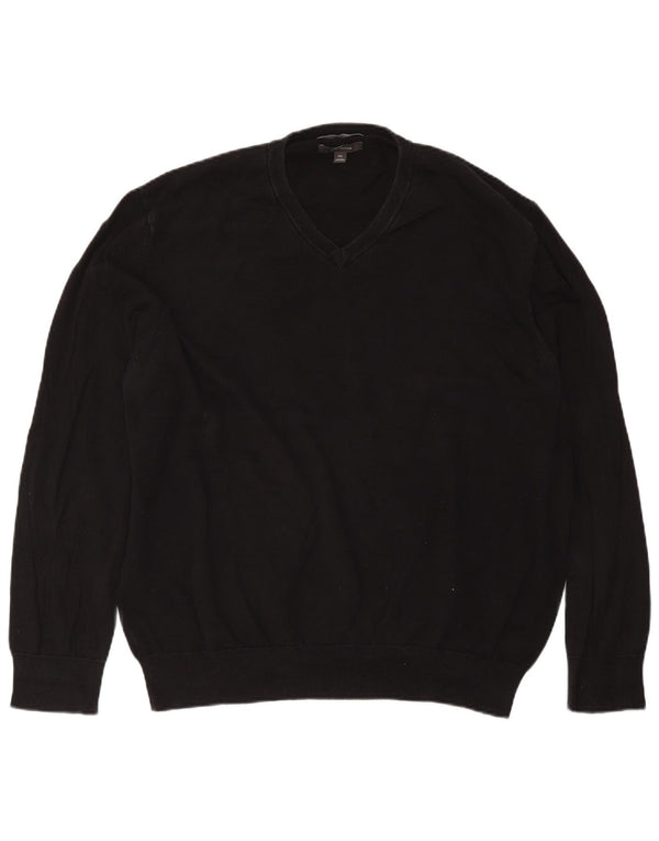 Maglione maglione con scollo a V da uomo Marks & Spencer 2XL cotone nero