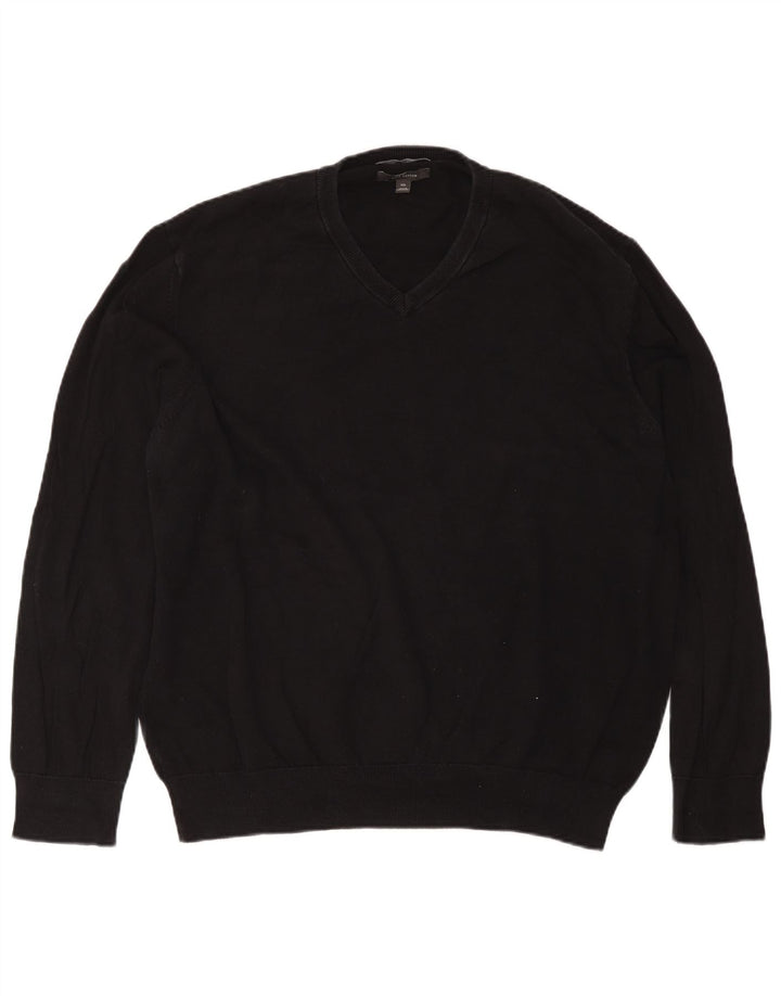 Maglione maglione con scollo a V da uomo Marks & Spencer 2XL cotone nero