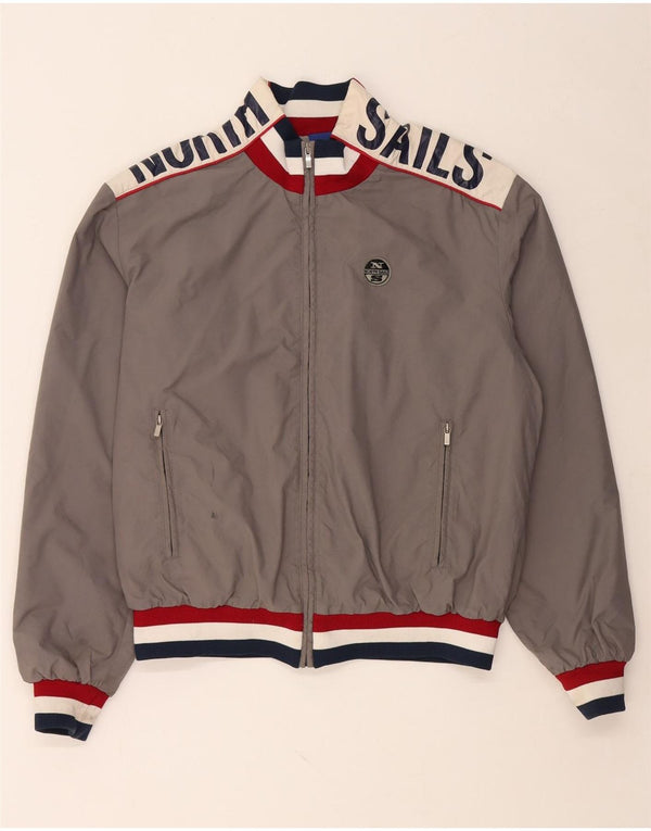 NORTH SAILS Giubbotto bomber grafico da uomo UK 42 XL Poliammide color block grigio