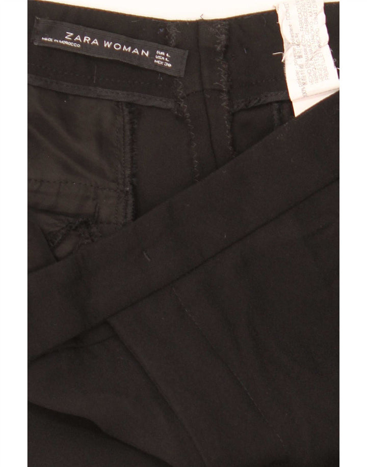Pantaloni casual svasati da donna Zara grandi W32 L32 poliestere nero