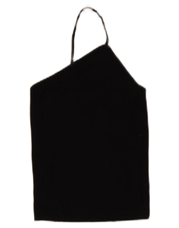 Top corto da donna Zara UK 10 piccolo in viscosa nera