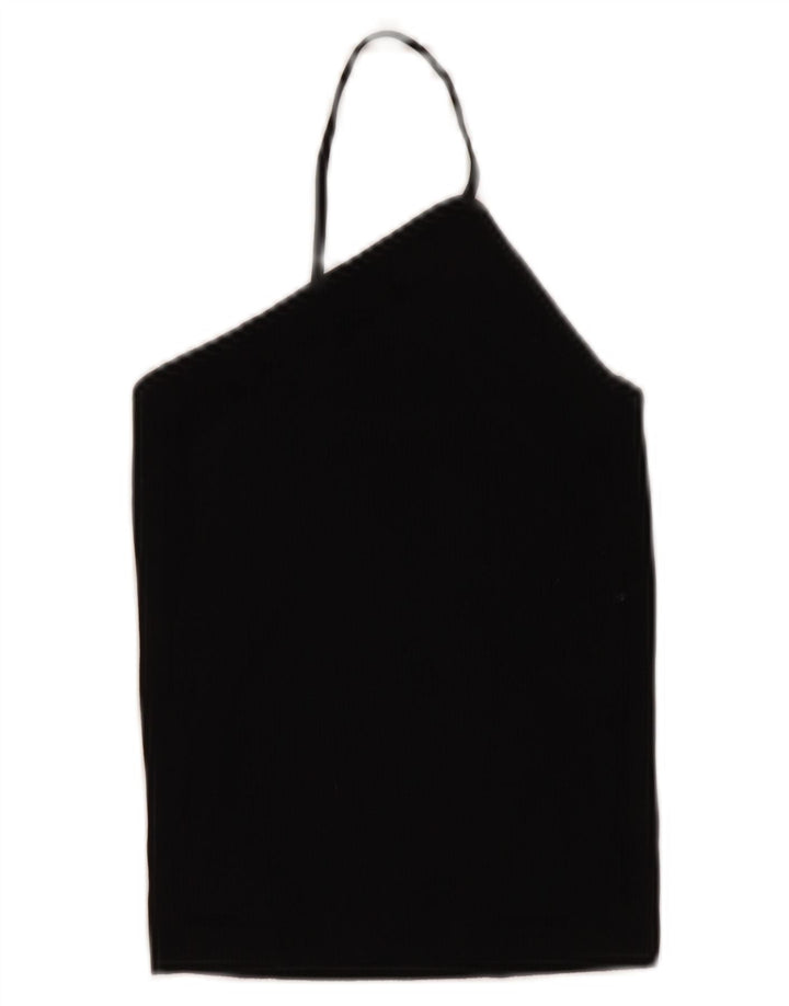Top corto da donna Zara UK 10 piccolo in viscosa nera