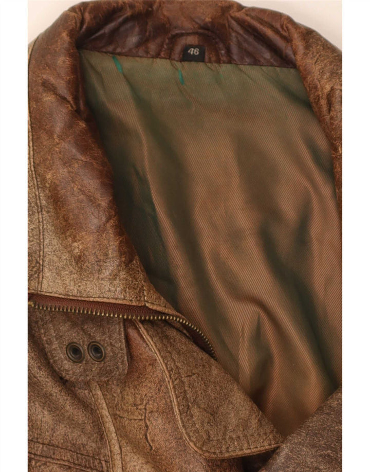 Giacca in pelle da uomo Trapper IT 46 piccola marrone
