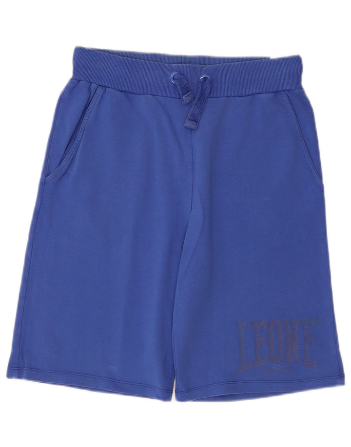 Pantaloncini sportivi con grafica da uomo Leone in cotone blu medio