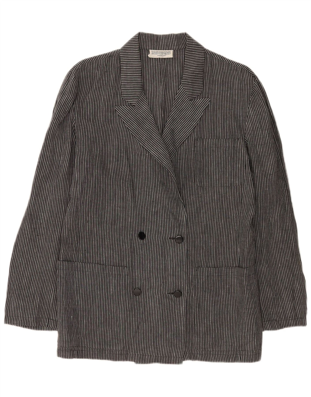 Giacca blazer da donna Pancaldi & B UK 16 grande gessato grigio