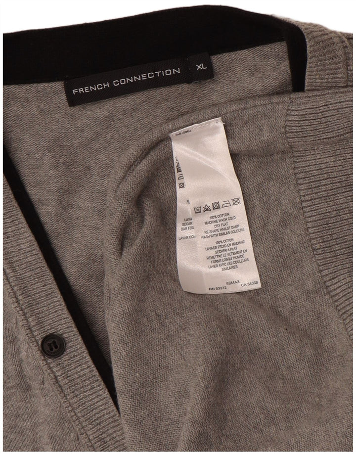 Maglione cardigan da uomo French Connection XL in cotone grigio