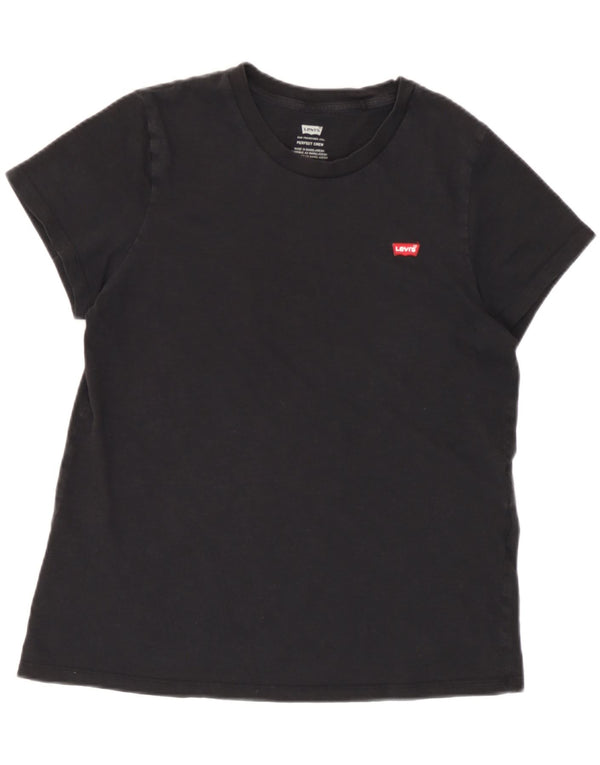 T-shirt Levi's Perfect Crew da donna UK 10 piccola in cotone nero