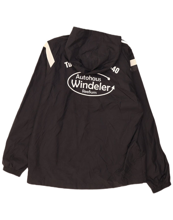 Giacca antipioggia Adidas da uomo con cappuccio grafico UK 42 XL poliammide color block nero