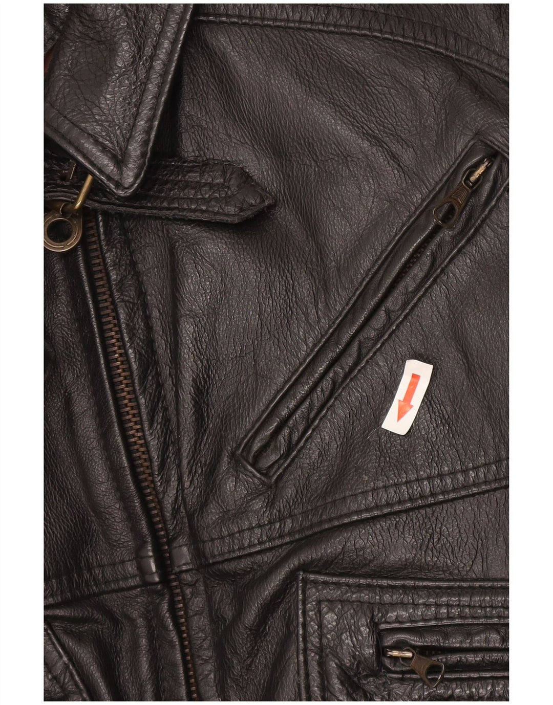 Giacca in pelle vintage da uomo UK 38 media nera