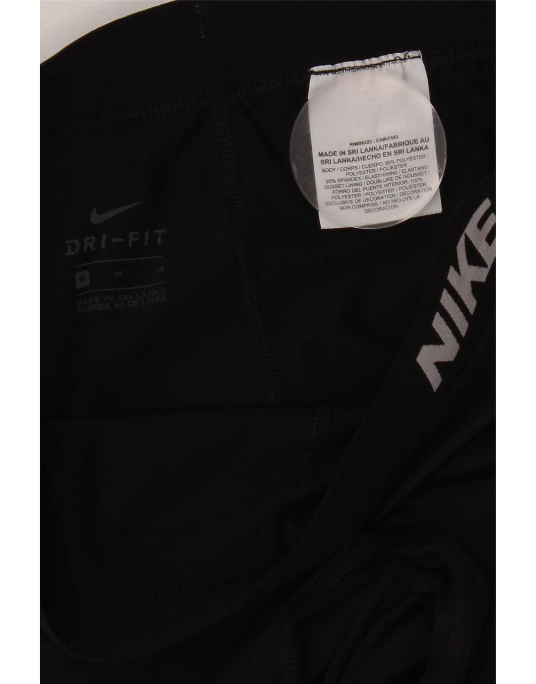 Leggings Nike Dri Fit Graphic Capri da donna UK 12 medio nero poliestere