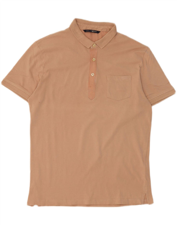 GAS Mens Polo Shirt Large Beige Cotton Vintage Gas and Second-Hand Gas from Messina Hembry 