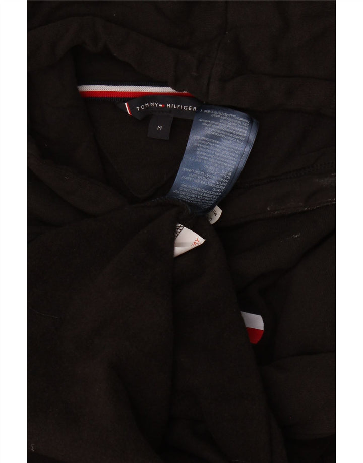 Maglione con cappuccio grafico da uomo Tommy Hilfiger cotone medio nero
