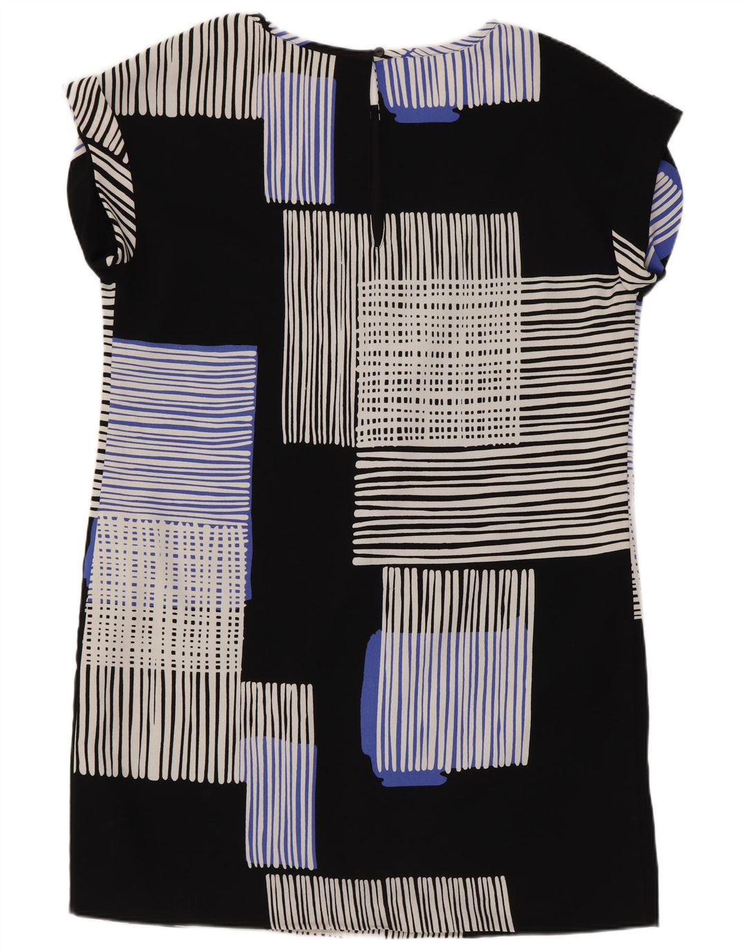 Abito a trapezio da donna successivo UK 14 Grande poliestere geometrico nero