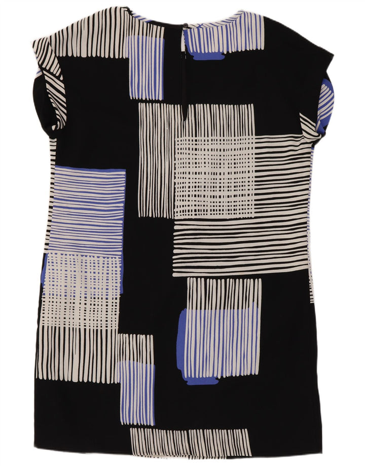 Abito a trapezio da donna successivo UK 14 Grande poliestere geometrico nero