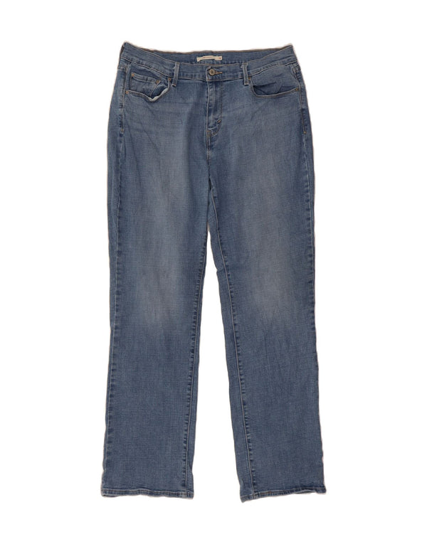 LEVI'S Jeans dritti da donna 505 a vita alta US 16 2XL W34 L32 Cotone blu