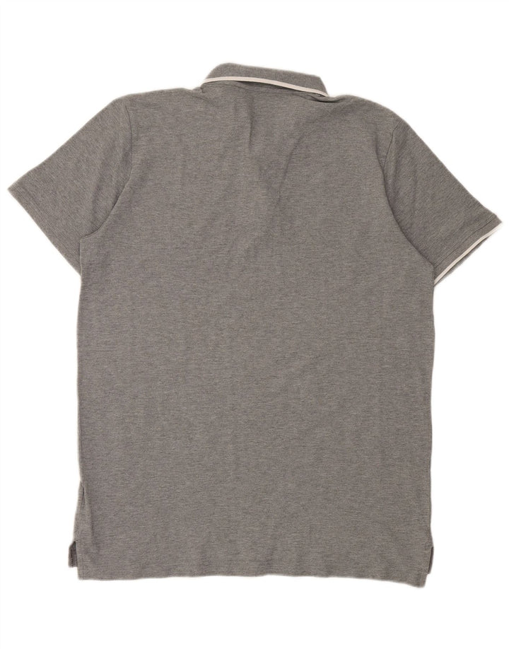 PUMA Mens Polo Shirt Large Grey Cotton