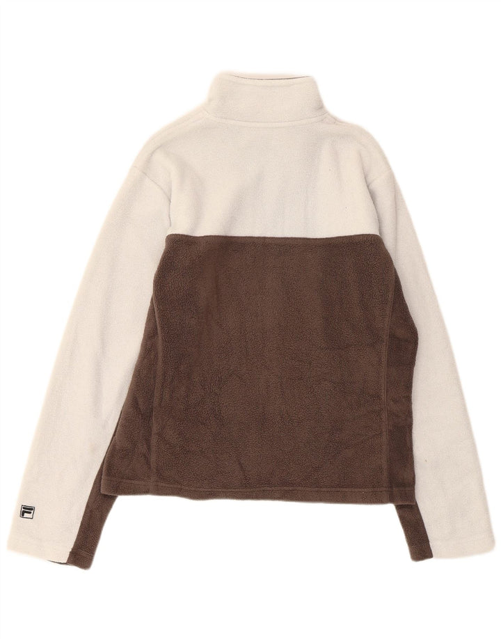 Giacca in pile da donna Fila UK 16 Poliestere color block marrone medio