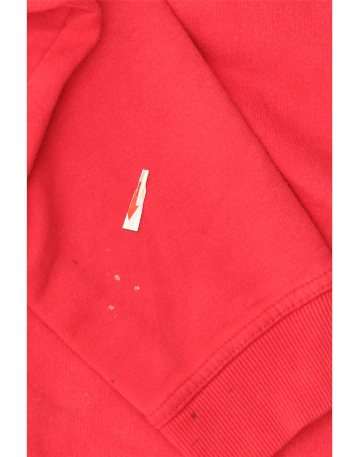 Crew Clothing Felpa con collo con zip da uomo Maglione rosso medio in cotone