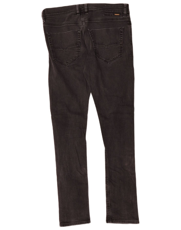 Jeans slim carota da uomo Diesel W30 L32 cotone nero