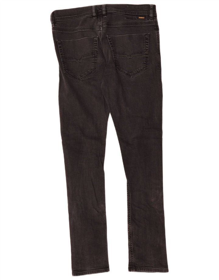 Jeans slim carota da uomo Diesel W30 L32 cotone nero