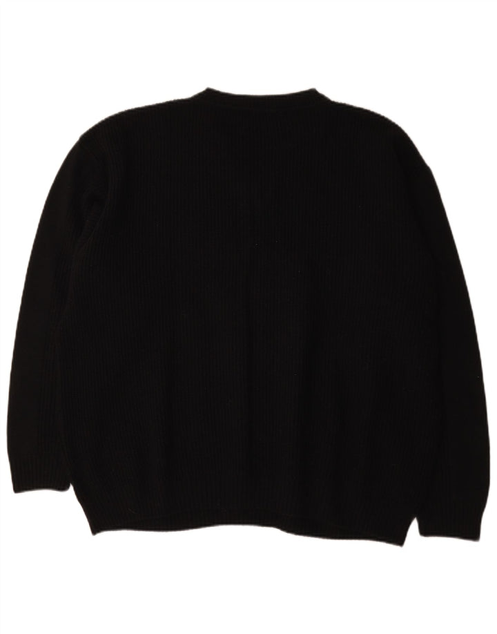 Maglione da uomo con scollo a V Engbers EU 54 XL lana a righe nere