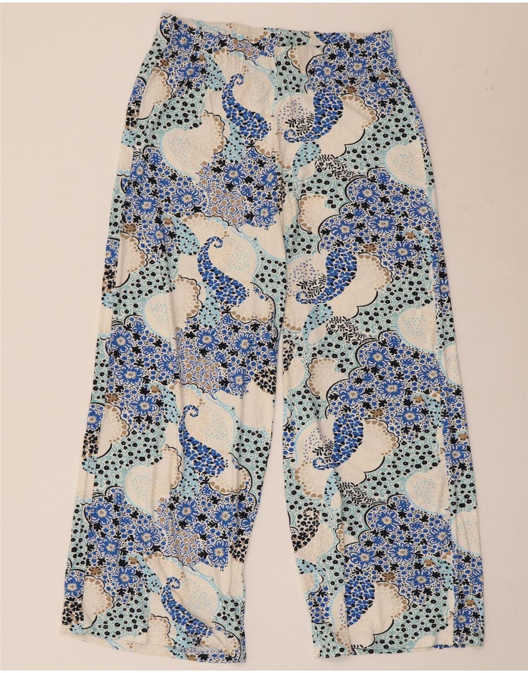 MARKS & SPENCER Pantaloni casual corti da donna UK 12 Medium W32 L25 Blu
