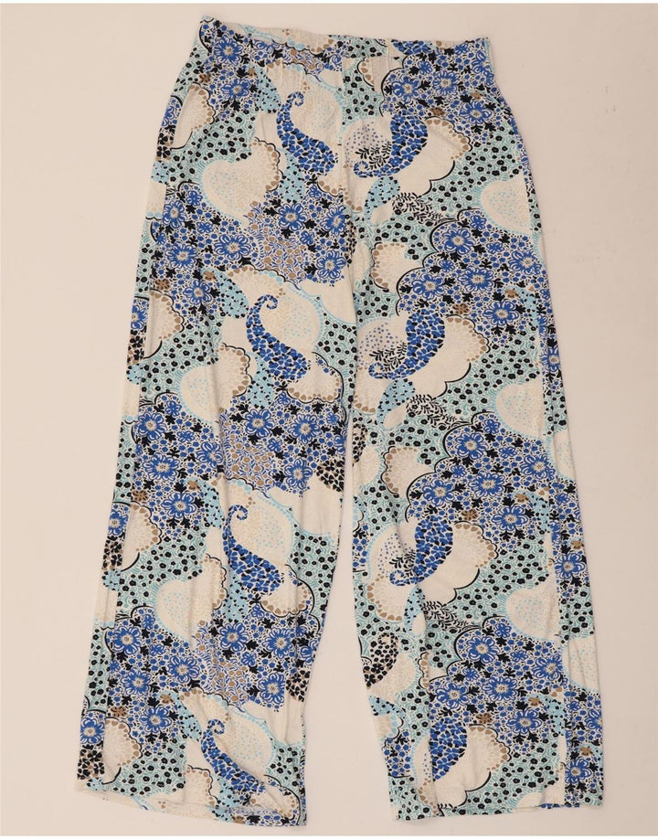 MARKS & SPENCER Pantaloni casual corti da donna UK 12 Medium W32 L25 Blu